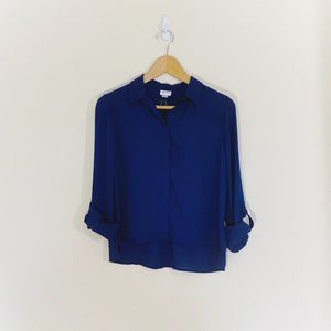 🌿Dynamite | Navy Collared Blouse